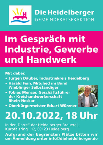 Gemein­de­rats­fraktion Die Heidel­berger – Im Gespräch mit Industrie, Gewerbe und Handwerk
