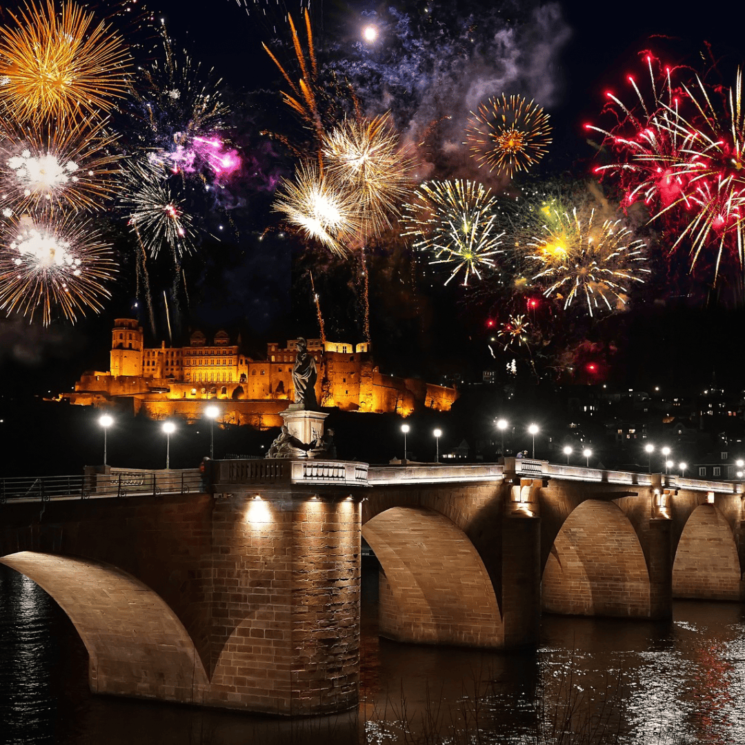Silves­ter­feu­erwerk in Heidelberg