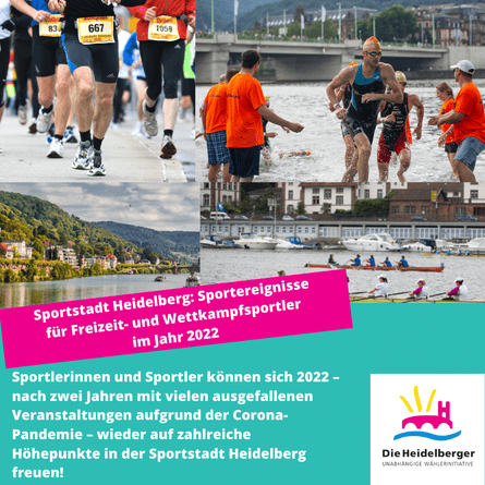 Sport­stadt Heidelberg: Sport­er­eig­nisse für Freizeit- und Wettkampf­sportler im Jahr 2022